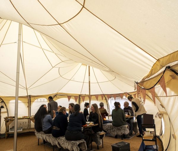 Restaurant tent interior